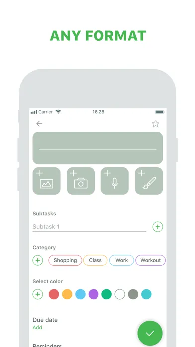 Tangkapan skrin Notes: notepad and lists