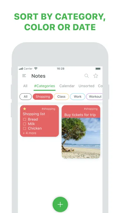 Tangkapan skrin Notes: notepad and lists