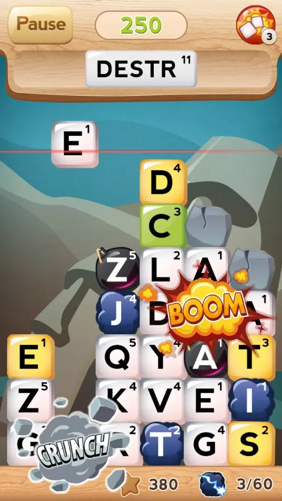 Ảnh chụp màn hình của Letter Smash - word game like ruzzle
