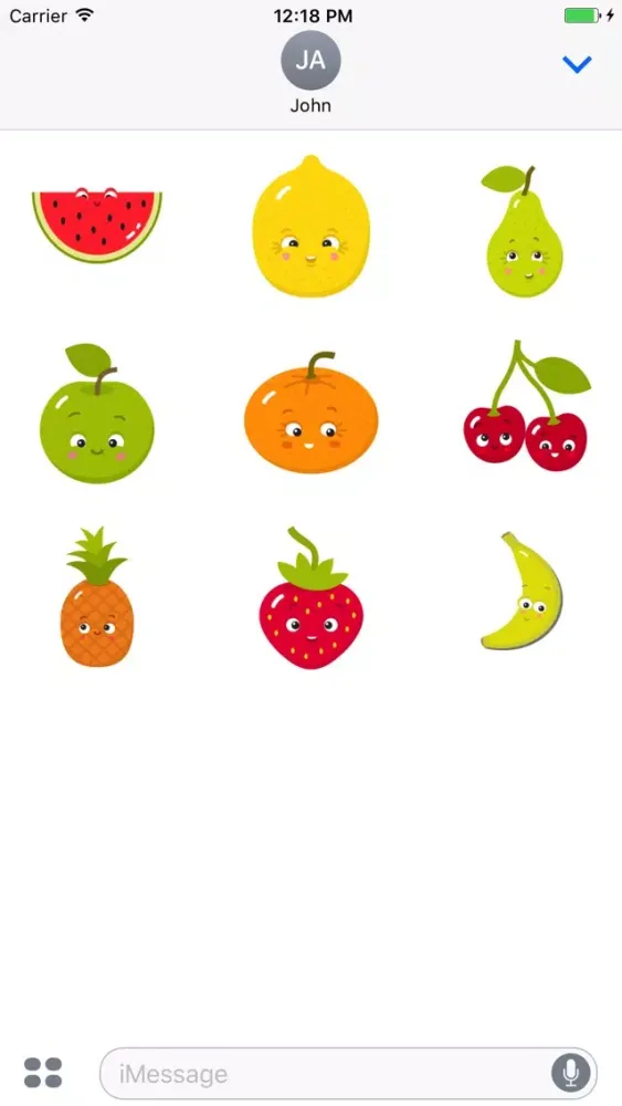 Tangkapan skrin Fruit Stickers: Strawberry, Banana, Orange
