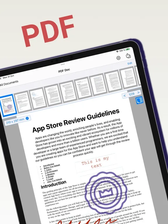 تصاویر PDF Edit - create, stamp, sign iPad 