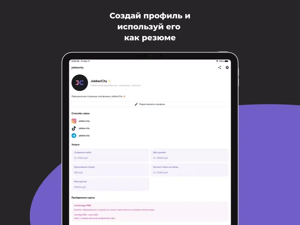 JobberCity - поиск клиентов iPad  Ekran Görüntüleri
