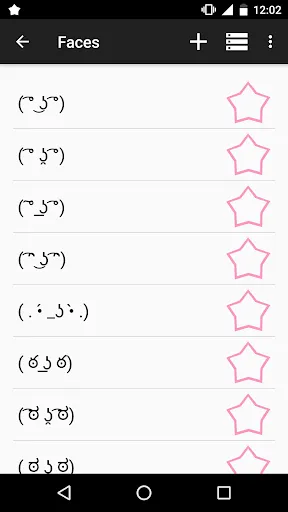 Capturas de tela do Kaomoji ☆ Japanese Emoticons