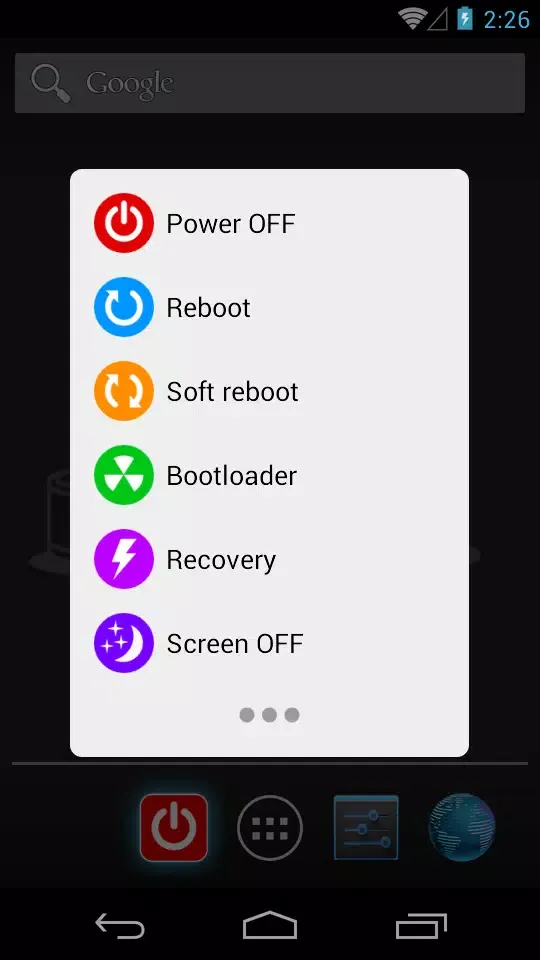 Capturas de pantalla de Power Menu