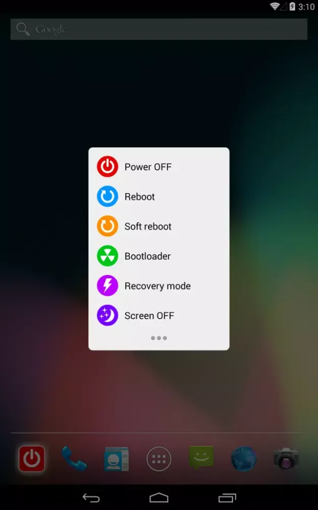 Capturas de pantalla de Power Menu