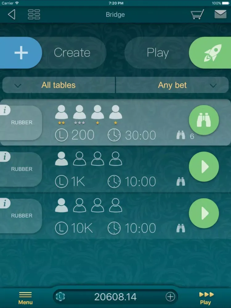 ภาพหน้าจอของ Bridge LiveGames iPad 