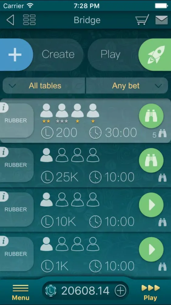 ภาพหน้าจอของ Bridge LiveGames