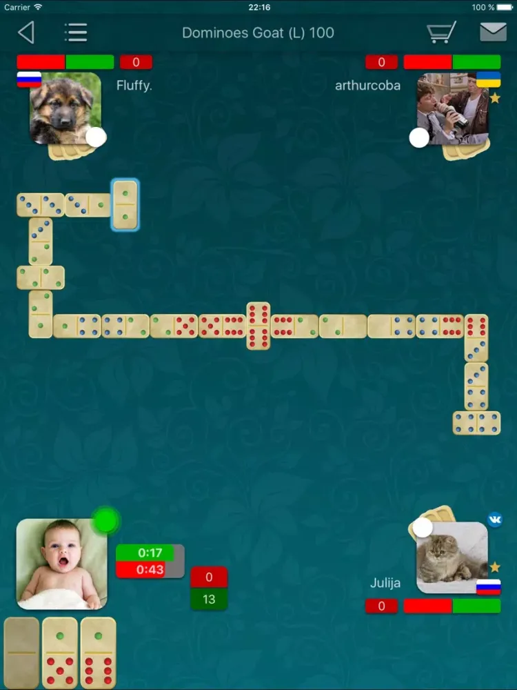 Dominoes LiveGames iPad  스크린샷