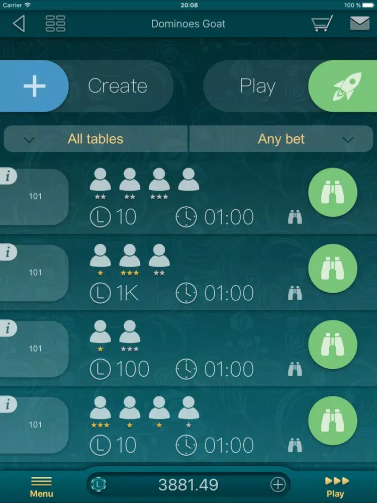 Dominoes LiveGames iPad  스크린샷