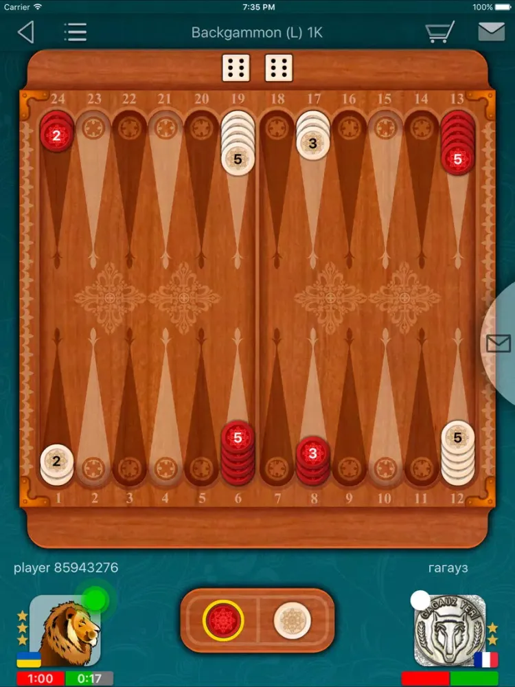 Capturas de pantalla de Backgammon LiveGames iPad 