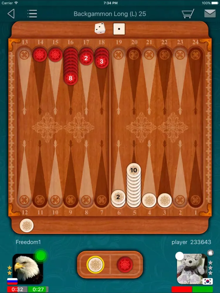 Capturas de pantalla de Backgammon LiveGames iPad 