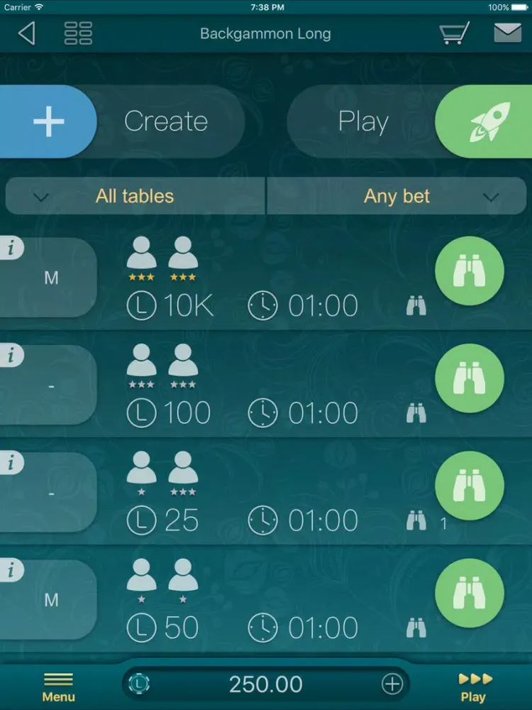 Capturas de pantalla de Backgammon LiveGames iPad 