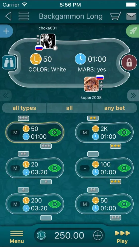 Capturas de pantalla de Backgammon LiveGames