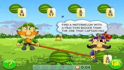 Tangkapan skrin Fractions. Smart Pirates
