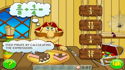 Tangkapan skrin Fractions. Smart Pirates