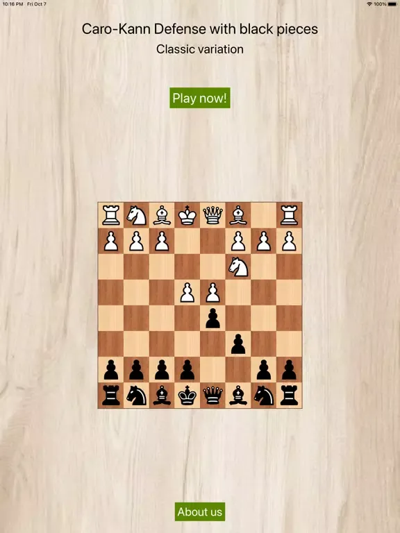 Chess - Classic Caro-Kann iPad  Screenshots
