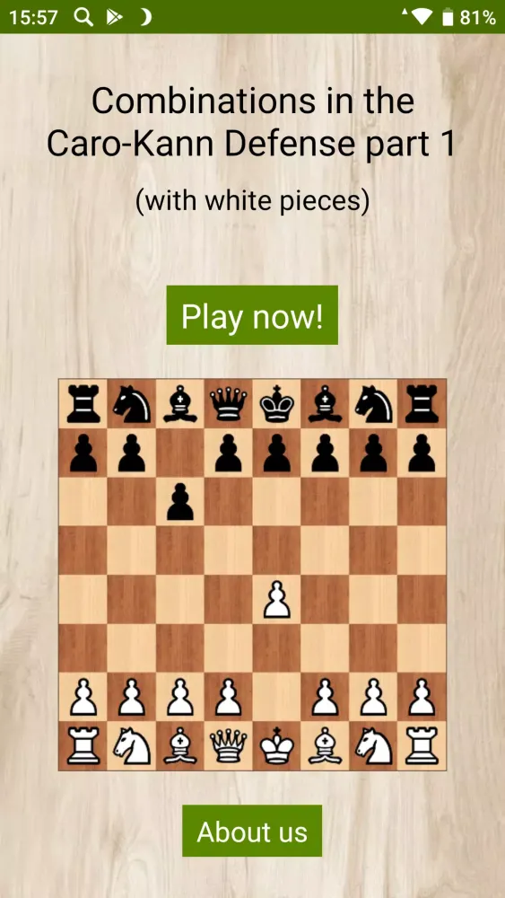 e4 c6 - playing white! Screenshots