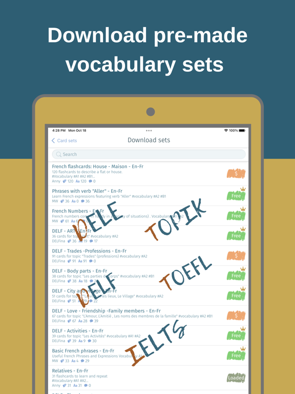 Flashcard maker plus MemoWord iPad  Ekran Görüntüleri