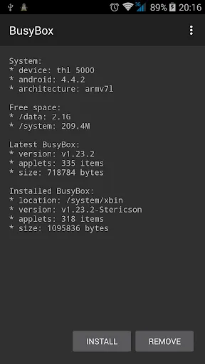 Screenshot di BusyBox