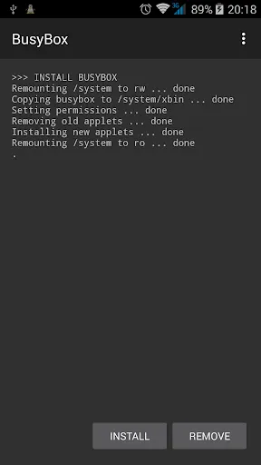 Screenshot di BusyBox