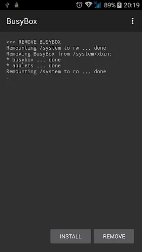 Screenshot di BusyBox