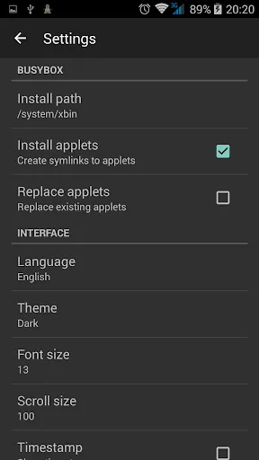 Screenshot di BusyBox