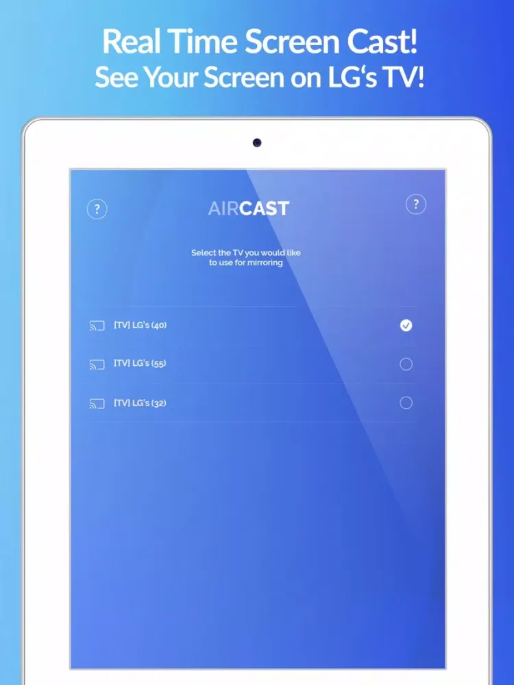 Zrzuty ekranu Air Cast - LG Smart TV Mirror iPad 