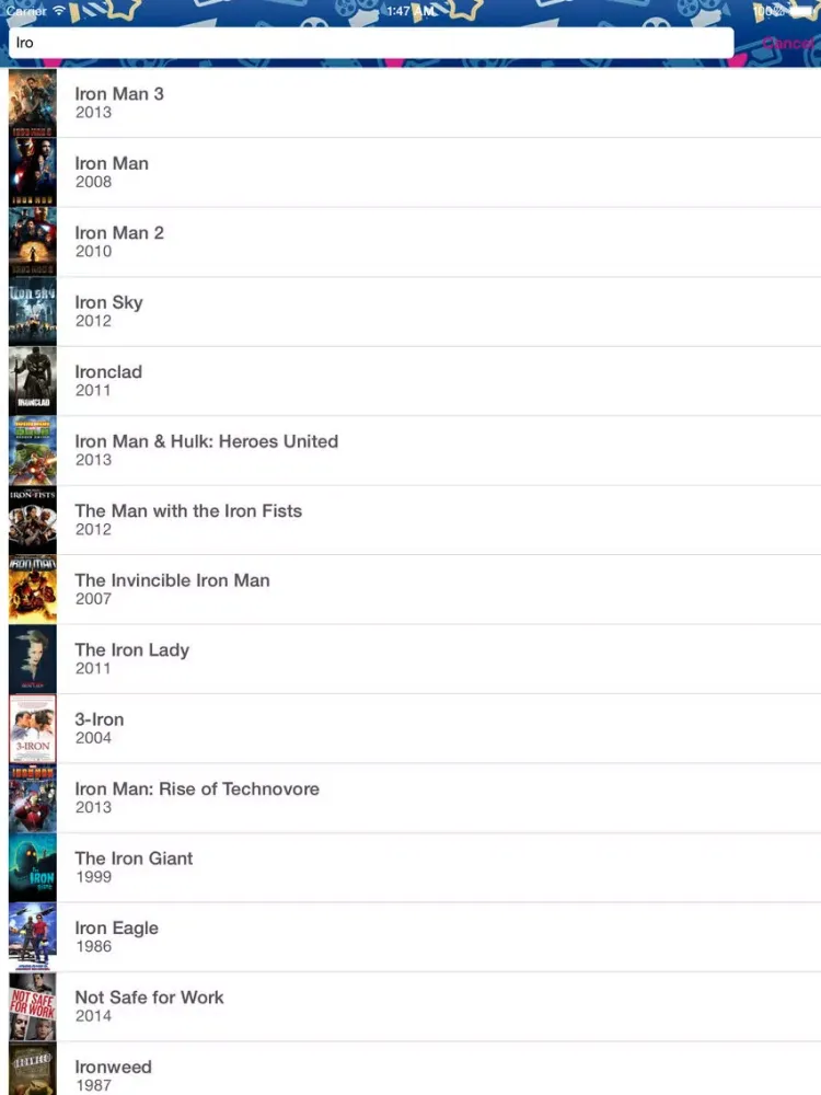 Movie List Pro - Todo List for Movies, Wishlist for new best Movies and Hollywood movies list iPad  Screenshots