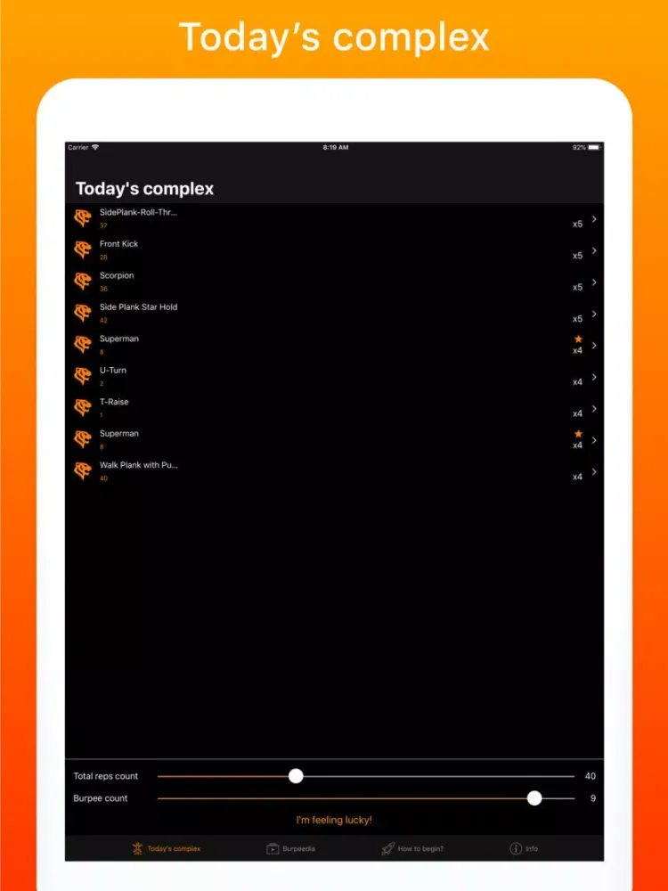 Burpee Tiger iPad 應用截圖