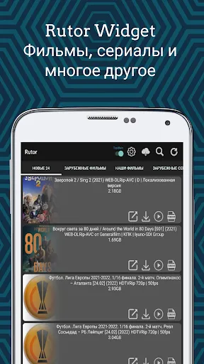 Capturas de tela do Rutor Widget