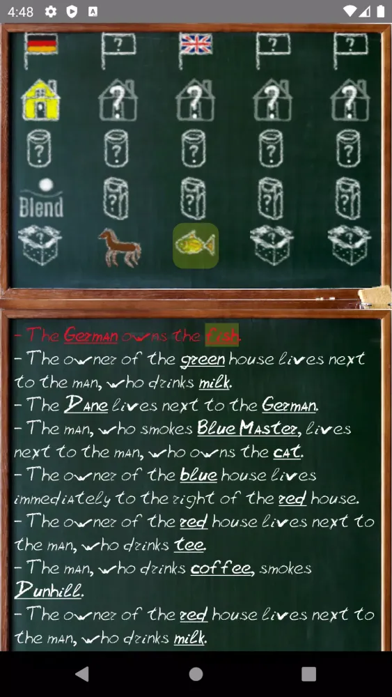 Capturas de pantalla de Einstein's riddle