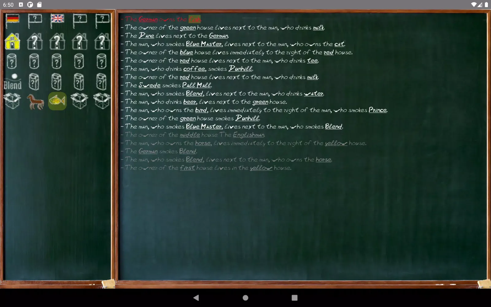 Capturas de pantalla de Einstein's riddle