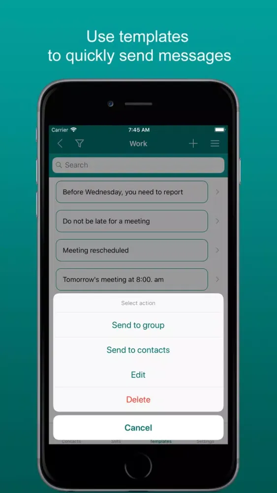 Zrzuty ekranu MasSMS: Sending messages