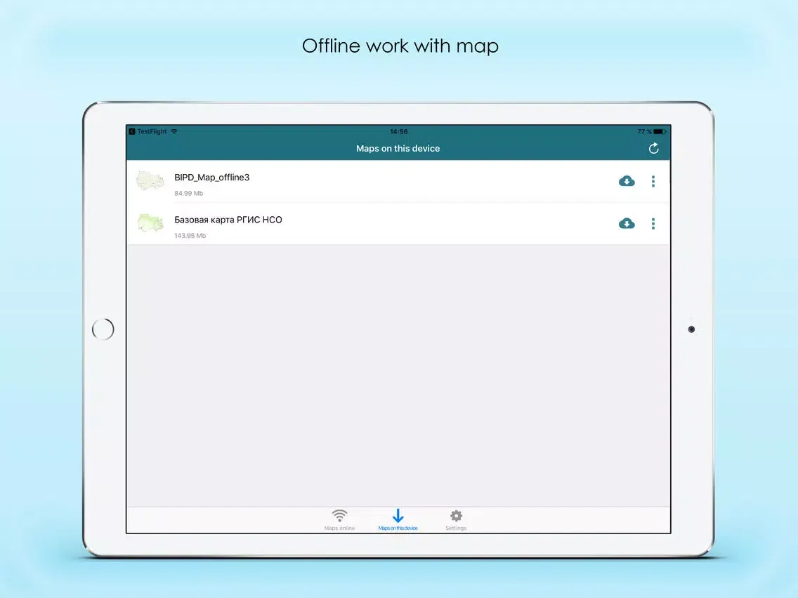 ภาพหน้าจอของ RGIS NSO iPad 