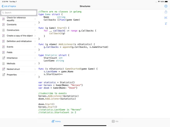 Golang Recipes iPad スクリーンショット