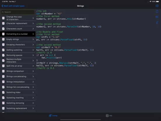 Golang Recipes iPad スクリーンショット