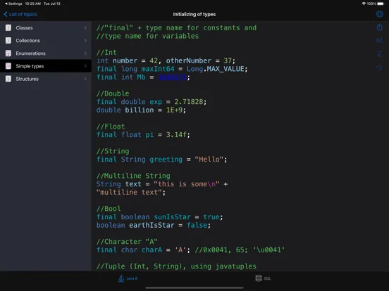 Ảnh chụp màn hình của Java Recipes Pro iPad