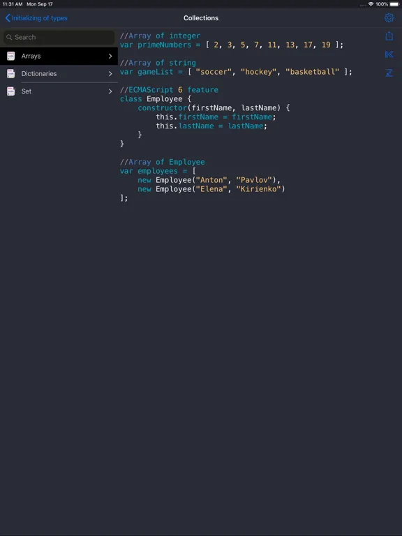 JavaScript Recipes iPad  Screenshots