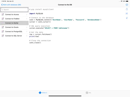 Python Recipes iPad Ekran Görüntüleri
