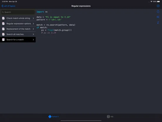 Python Recipes iPad Ekran Görüntüleri