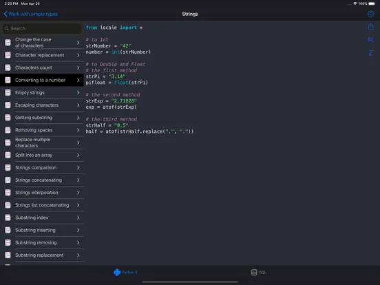 Python Recipes iPad Ekran Görüntüleri