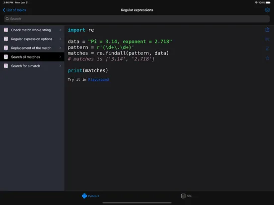 Python Recipes Pro iPad 应用截图