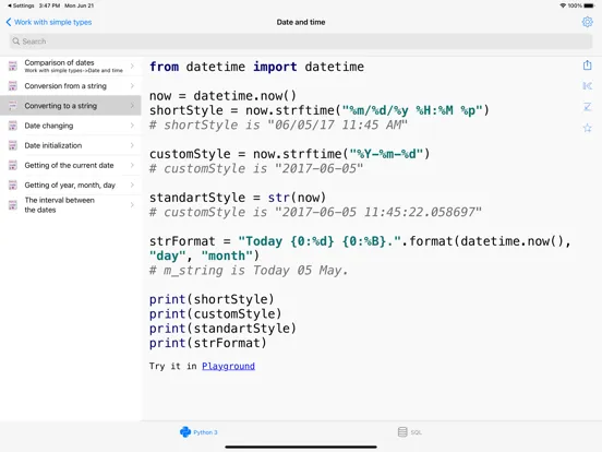 Python Recipes Pro iPad 应用截图