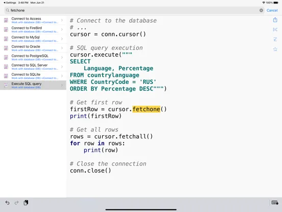 Python Recipes Pro iPad 应用截图