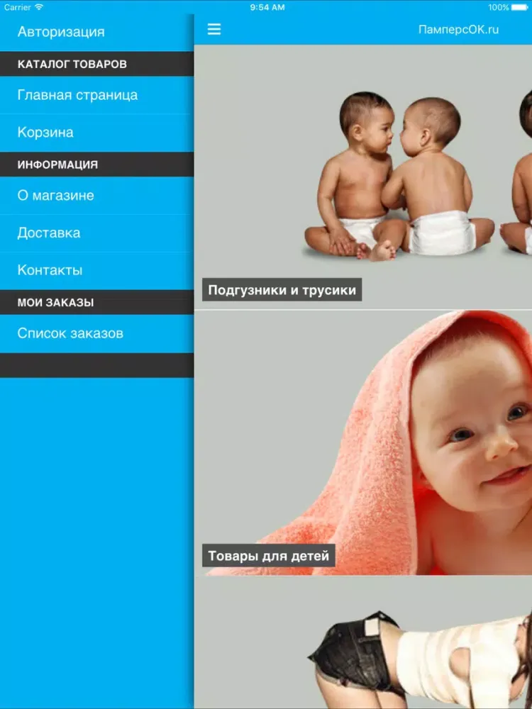 Магазин товаров для детей и будущих мам- ПамперсОк iPad 應用截圖