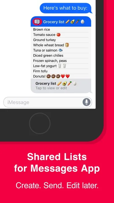 Captures d'écran de BuyMilk: Lists in iMessage