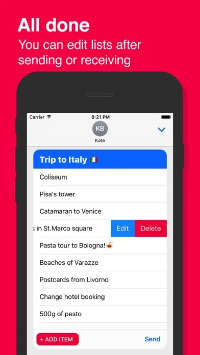Captures d'écran de BuyMilk: Lists in iMessage