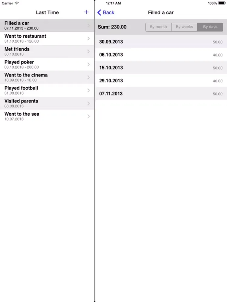 Captures d'écran de Financial Diary iPad 
