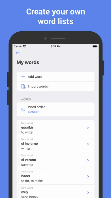 Learn Spanish with flashcards! Screenshots