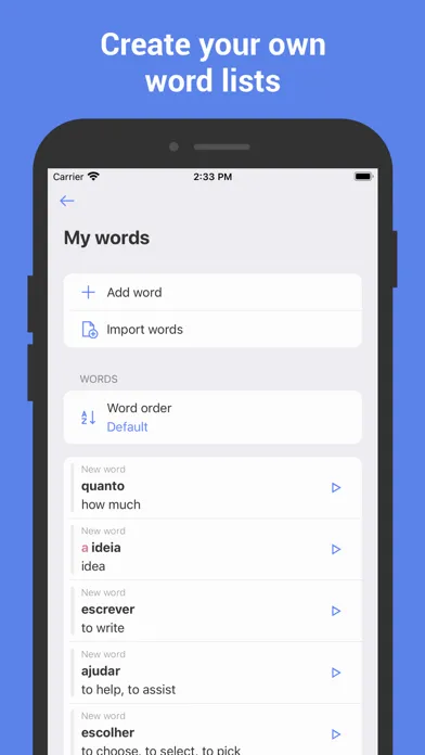 Learn Portuguese with ReWord سکرین شاٹس